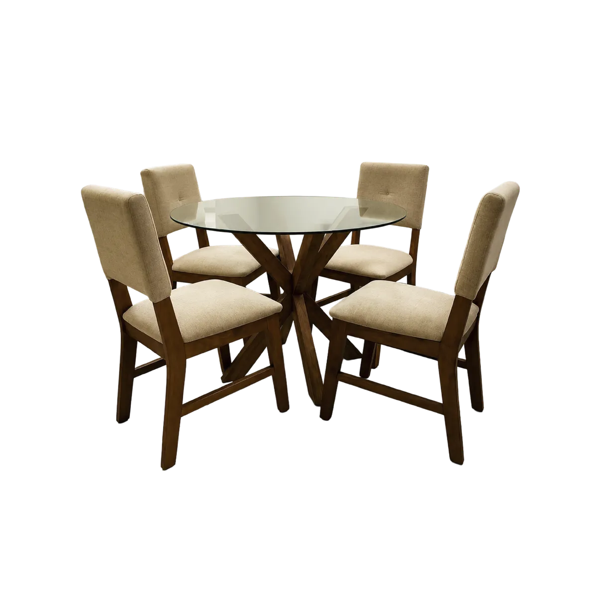 COMEDOR BOSTON T/VIDRIO 4 SILLAS — miniatura 1